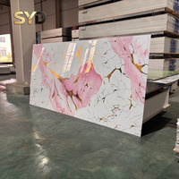 Panneau mural en PVC marbré anti-UV résistant à l'humidité pour salle de bain, cuisine, sous-sol, hall d'hôtel et zones intérieures à forte humidité