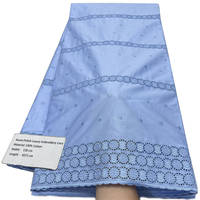 Tissu en dentelle de coton pur africain tissé écologique NI.AI avec broderie plissée en voile pour matériaux de robes de cérémonie pour garçons