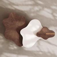 Table basse italienne moderne en forme de nuage, blanc crème, en bois massif, avec rangement rétractable et pliable, idéale pour les petits salons