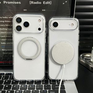 เคสโทรศัพท์ PRT แบบใส ดีไซน์มินิมอล ผลิตจากอะคริลิกคุณภาพสูง หนา 2.5 มม. พร้อมแม่เหล็กในตัว สำหรับรุ่น 15 16 17 Pro - Product Image 1