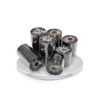 Impresora de Códigos de Barras de Transferencia Térmica de 110 mm x 300 m, Impresora de Etiquetas de Códigos de Barras, Cinta de Cera Compatible con Carbono de 110 mm x 500 m