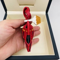 Porte-clés en cuir mignon en forme de bus londonien à deux étages, petit accessoire suspendu pour sac à main ou sac à dos