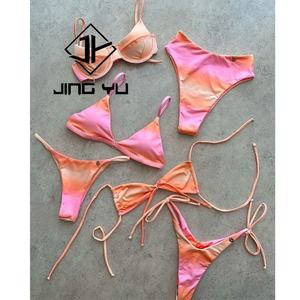 Maillot de bain à la mode, vêtements de plage hawaïens, micro bikini pour femmes, bikini deux pièces imprimé en polyester personnalisé, vente chaude en usine - Product Image 4