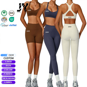 Set Yoga <span class=keywords><strong>Sostenibile</strong></span> JY 2 Pezzi in Tessuto Riciclato, Reggiseno Sportivo Racerback Traspirante per <span class=keywords><strong>Donna</strong></span>, <span class=keywords><strong>Abbigliamento</strong></span> Fitness e Palestra - Product Image 1