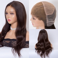 Perruques Full Lace HD à Nœuds Simples de Qualité Supérieure, Cheveux Naturels Bruns Bruts, 16 pouces, Raie Libre, Avec Baby Hair et Ligne de Cheveux Naturelle