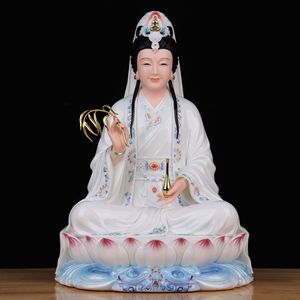 Estatua de Guanyin Bodhisattva Miao Shan del Mar del Sur, Avalokiteshvara, pulida a mano, semimanual, para sala de estar, hogar, escritorio - Product Image 4