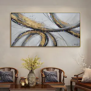 Original abstract hand-painted oil painting led light lamp painter house canvas art decorative painting
