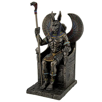 Statue de Dieu chien égyptien mythologique en résine sur mesure en gros, Anubis assis sur le trône de l'underworld, sculpture