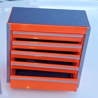 Mini boîte à outils orange à 5 tiroirs, rangement pratique pour les petits outils et équipements