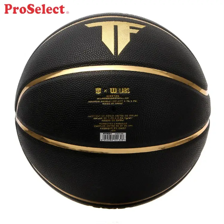 Proselect Gold Heat Transfer Logo Awesome Globe Black Ballon Basketballs