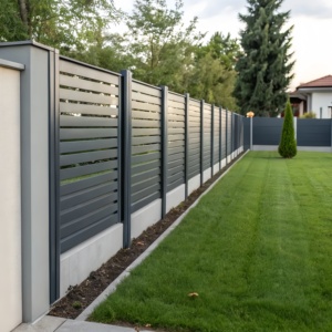 Precio al por mayor paneles de valla de listón de aluminio de 6 pies de alto modelo 3D hogar exterior privacidad balcón valla gran oferta - Product Image 4