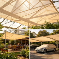 Voile d'ombrage résistante au vent, durable, protection UV, auvent en maille pour terrasse, piscine, jardin
