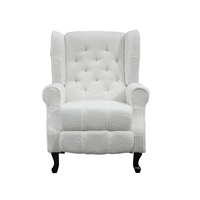 Sofá de lectura cómodo tapizado moderno de mediados de siglo, sillón de acento con respaldo de ala para sala de estar y dormitorio