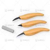 Qualité professionnelle plus récent bricolage 5 pièces ensemble d'outils de sculpture sur bois avec anneaux en laiton