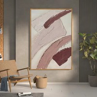 Peinture à l'huile abstraite grand format sur toile, impression numérique, cadre PS, faite à la main, écologique, sur mesure, pour hôtel