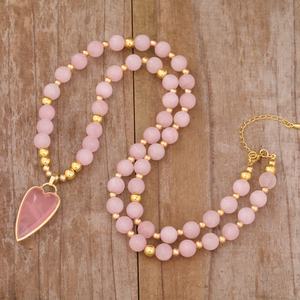 <span class=keywords><strong>Collana</strong></span> con ciondolo a cuore in cristallo <span class=keywords><strong>rosa</strong></span> <span class=keywords><strong>rosa</strong></span> in stile Boho, realizzata a mano per feste di matrimonio, regalo perfetto per San Valentino - Product Image 3