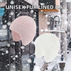 Bonnet d'hiver tricoté unisexe doublé de fourrure avec cache-oreilles pour hommes et femmes, idéal pour les activités de plein air et garder au chaud - Product Image 2