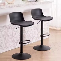 Tabouret de bar moderne pour cuisine et comptoir, avec dossier en plastique, réglable en hauteur, pivotant et doté d'un repose-pieds