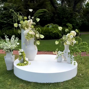 Plataforma Redonda Simple con Diseño Floral para Bailar en Bodas, Podios para Ceremonias de Boda, Plataforma Redonda Blanca para Eventos de Boda - Product Image 2