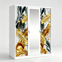 Armoire de rangement en acier moderne avec impression métallique, armoire modulaire anti-termites, logo personnalisé pour appartement et chambre à coucher