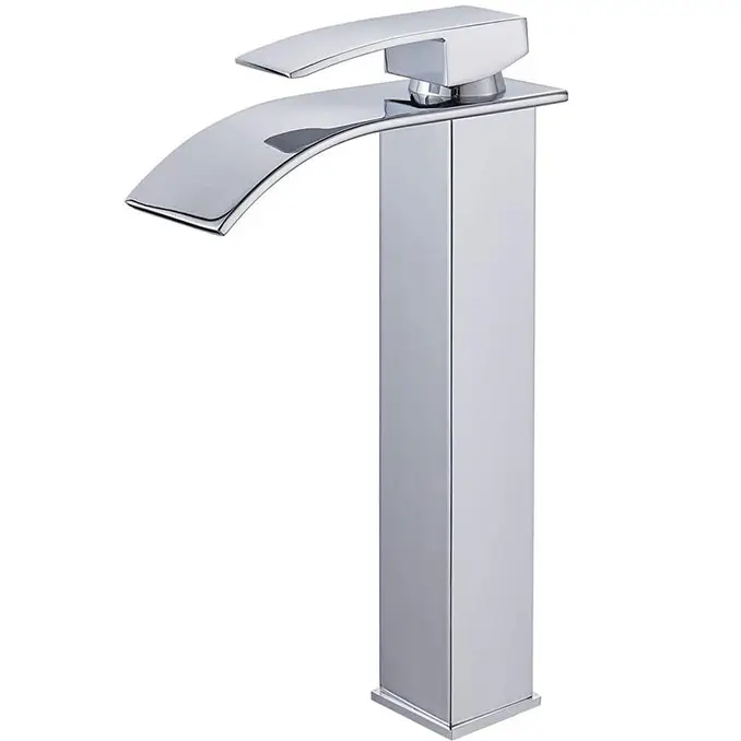 Accessori per il bagno miscelatore per lavabo a cascata in acciaio inossidabile 304 miscelatore per lavabo alto monocomando montato sul ponte