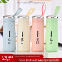 Termo de Viaje Portátil de Doble Capa de Vidrio de 400 ml, Taza de Café Transparente y Duradera, a Prueba de Caídas y Fugas, con Tapa Giratoria
