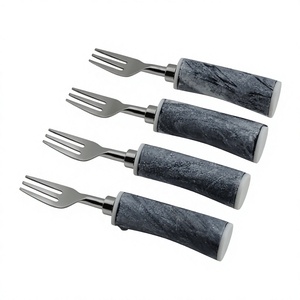 Ensemble de fourchettes haut de gamme en acier inoxydable et résine, forme et taille personnalisées, pour café et fruits, pour la maison et le bureau, ustensiles de cuisine - Product Image 1