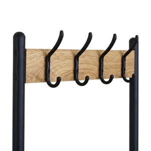 <span class=keywords><strong>Porte</strong></span>-<span class=keywords><strong>manteau</strong></span> industriel 3-en-1 avec banc de rangement d'entrée et étagère à chaussures, organisateur de couloir avec 4 crochets pour vêtements - Product Image 4