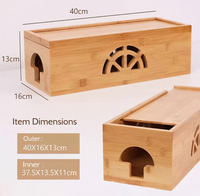 Boîte de gestion de câbles en bambou, organisateur de fils domestique avec couvercle, boîte de rangement pour prises électriques, cache-câbles simple pour bureau
