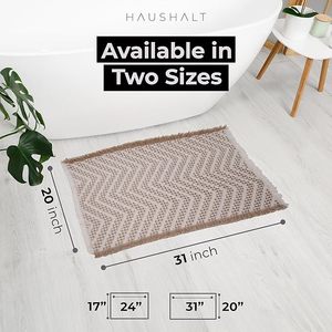 CF <strong>Brown</strong> Weave Waffle <strong>Bath</strong> <strong>Mat</strong> Super Absorbent Non Slip <strong>Bath</strong> <strong>Mats</strong> for Bathroom Floor Machine Washable Bathroom Rugs with Tassels - Product Image 2