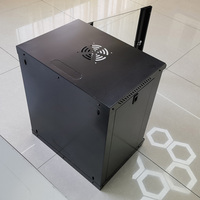 Armoire réseau murale en acier 12U 19 pouces, porte en verre trempé noir, profondeur 400 mm, taille personnalisée disponible en stock