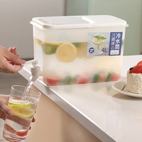 Distributeur d'eau glacée bouilloire froide avec robinet, bouteille de citron, bouilloire à fruits, théière de fruits fraîche, boîte de réfrigérateur, bouteille de citron, 1.2 l