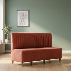Modern Upholstered Restaurant Booth <b>Bench</b> Solid <b>Wood</b> Frame Cushioned Dining Seating Commercial Cafe Sofa - Product Image 2