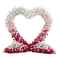 Soporte de exhibición con forma de corazón para rosas, flores artificiales con degradado floral, para telón de fondo de bodas, escaparates de centros comerciales y salas de exposiciones