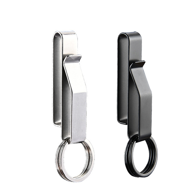 Stainless Steel Men's Waist Hanging Car Key Chain Large Size Key Clip Wear Belt Belt Buckle Outdoor Buckle Ring Holder Organizer