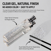 Gel coiffant transparent pour sourcils, tenue forte, fini naturel, 9g, brosse double face, 3 teintes (rose, blanc, noir), marque privée, fixateur de sourcils