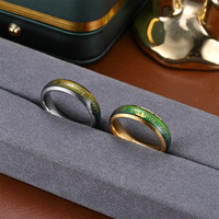 Changement de couleur en acier inoxydable anneau humeur émotion sentiment température anneaux pour femmes hommes Couples mode continuer bijoux cadeau
