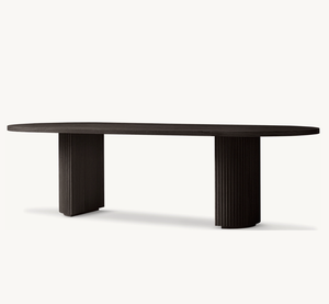 طاولة طعام ساساني الأصلي فاخرة لغرفة الطعام مستوحاة من طراز آرت ديكو الفرنسي مصنوعة يدويًا باستخدام الحرفيين البارون والبلوط الأسود - Product Image 3