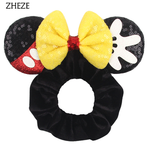 Accessori per Capelli Classici e alla Moda per Bambine, Elastici con Fiocco in Paillettes Pastello e Orecchie di Topolino - Product Image 1