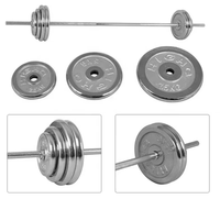 Plaques de musculation argentées 20 kg, revêtement caoutchouc, fonte durable, antidérapantes, usage commercial, équipement de fitness pour salle de sport, vente chaude