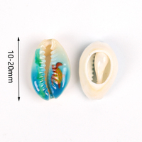10 pièces de perles d'espacement en coquillage de tortue bleu naturel de 10 à 20 mm, coquillages de mer, bricolage pour la fabrication de bijoux, bracelets en coquillages
