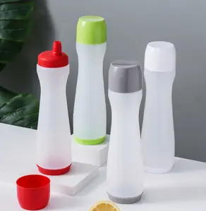 Plastik şişe konteyner meyilli mikser ve dağıtıcı karıştırma şişe dağıtıcı salata sosu sıkılabilir şişe