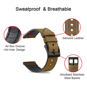 Correa de <span class=keywords><strong>Reloj</strong></span> de Silicona y Cuero Genuino con Hebilla de Acero Inoxidable <span class=keywords><strong>para</strong></span> <span class=keywords><strong>Samsung</strong></span> <span class=keywords><strong>Galaxy</strong></span> <span class=keywords><strong>Watch</strong></span> <span class=keywords><strong>3</strong></span> de 22mm, Precio de Fábrica - Product Image 3