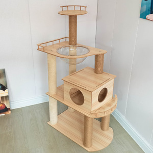 2024 Wholesale Luxury All-in-one <strong>Large</strong> <strong>Cat</strong> <strong>Climbing</strong> Frame Multi-layer Wooden <strong>Cat</strong> Nest <strong>Cat</strong> <strong>Tree</strong> - Product Image 4
