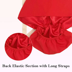 Chapeaux médicaux rouges pour femmes en polyester et élasthanne, bonnets médicaux pour infirmières, doublure en satin, cheveux longs, réglable, queue de cheval de travail - Product Image 5