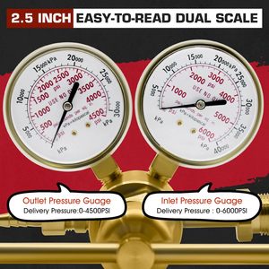 Régulateur de <span class=keywords><strong>gaz</strong></span> azote haute pression 4000 PSI avec raccord d'entrée CGA580 et raccord à sertir mâle 1/4'' ou raccord à embout 9/16'' - Product Image 3