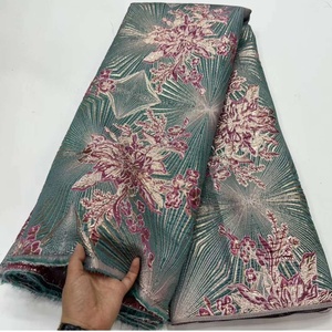 2023 vente chaude robe de couleur blanche bonne qualité dentelle et 100% Polyester fleur brocart Jacquard pour les femmes robe de mariée - Product Image 1