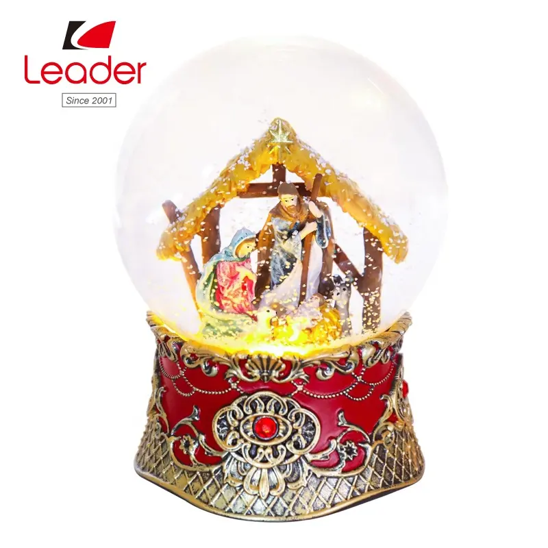 Charming Natural Holiday Christmas Nativity Resin Decorative Tabletop Snow Globe