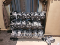 Haltères en caoutchouc à noyau en acier DINUO, qualité commerciale, 10 kg, poids fixe, antidérapants, logo personnalisé, pour la maison, la salle de sport, le CrossFit, l'entraînement fonctionnel