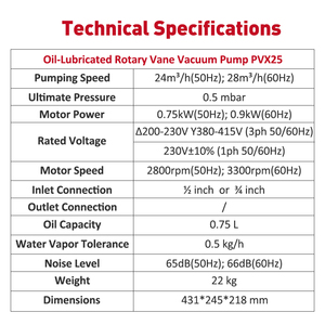 Bơm chân không cánh quạt quay kín dầu nhỏ pvx25 wordfik thương hiệu cao cấp cho bao bì sấy chân không - Product Image 2